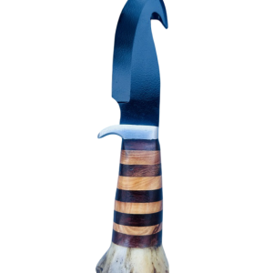 Color-Banded Fixed Blade Hunting Knife with Leather Sheath (SKN-52)