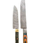 CUSTOM HANDMADE CARBON STEEL CHEF KNIVES SET 2 Pcs, (CKN-13)