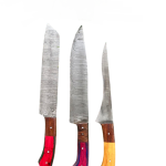 CUSTOM HANDMADE CARBON STEEL CHEF KNIVES SET 3 Pcs, (CKN-15)