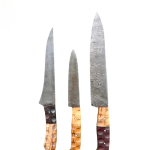 CUSTOM HANDMADE CARBON STEEL CHEF KNIVES SET 3 Pcs, (CKN-23)